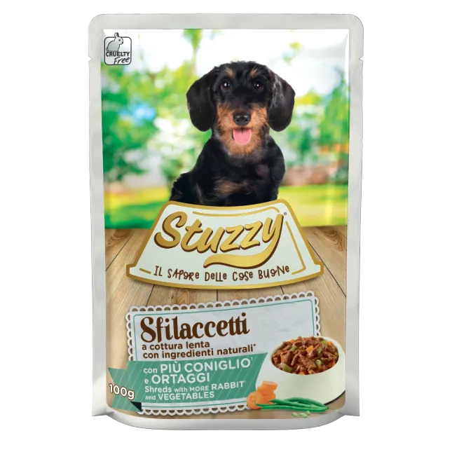 Stuzzy Sfilaccetti Coniglio e Ortaggi 100g – Cane Adulto Stuzzy Sfilaccetti Coniglio e Ortaggi 100g – Cane Adulto